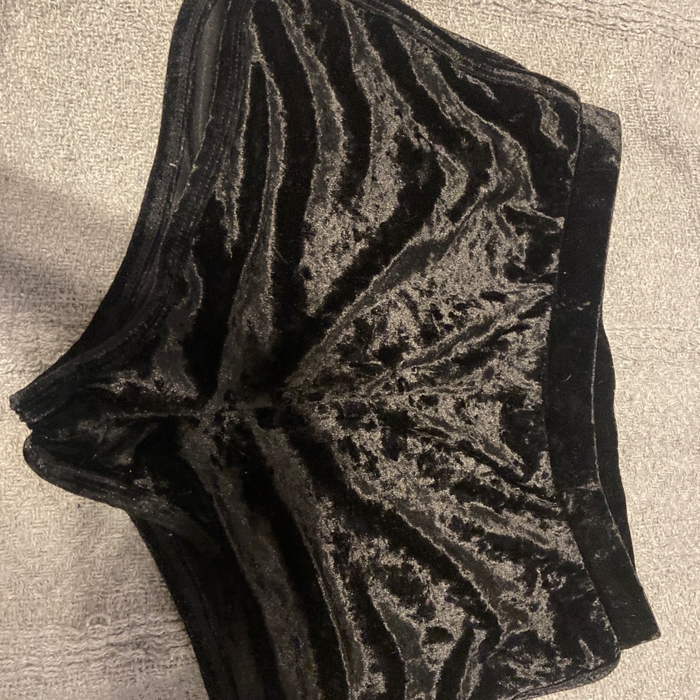 Black velvet shorts